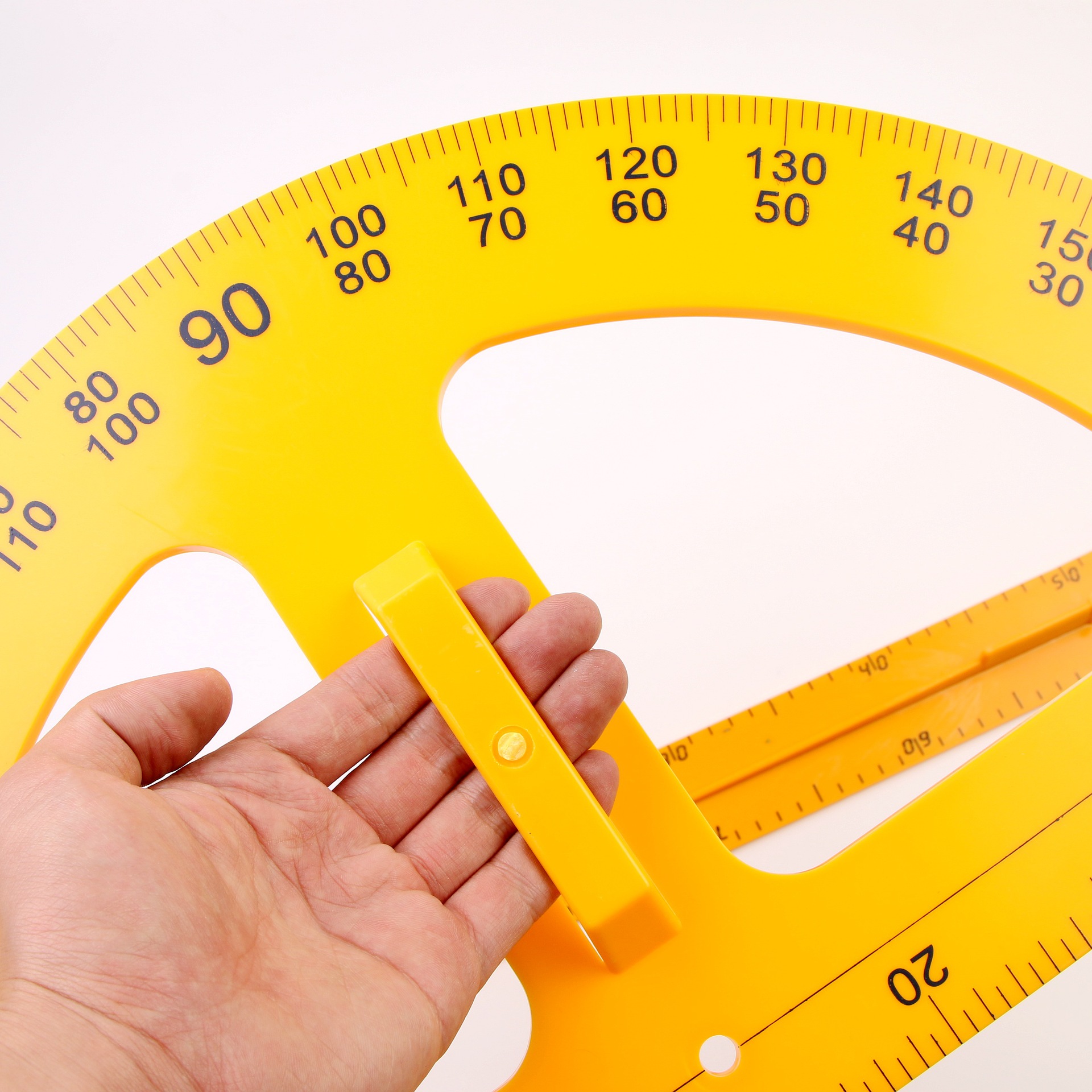 塑料大号教学器材演示用绘图测量教具手持 量角器 三角板 批发