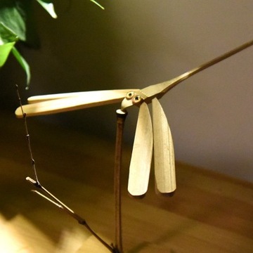 手工竹质 平衡竹蜻蜓怀旧玩具 竹制品家居摆件抖音大风蜻蜓点水
