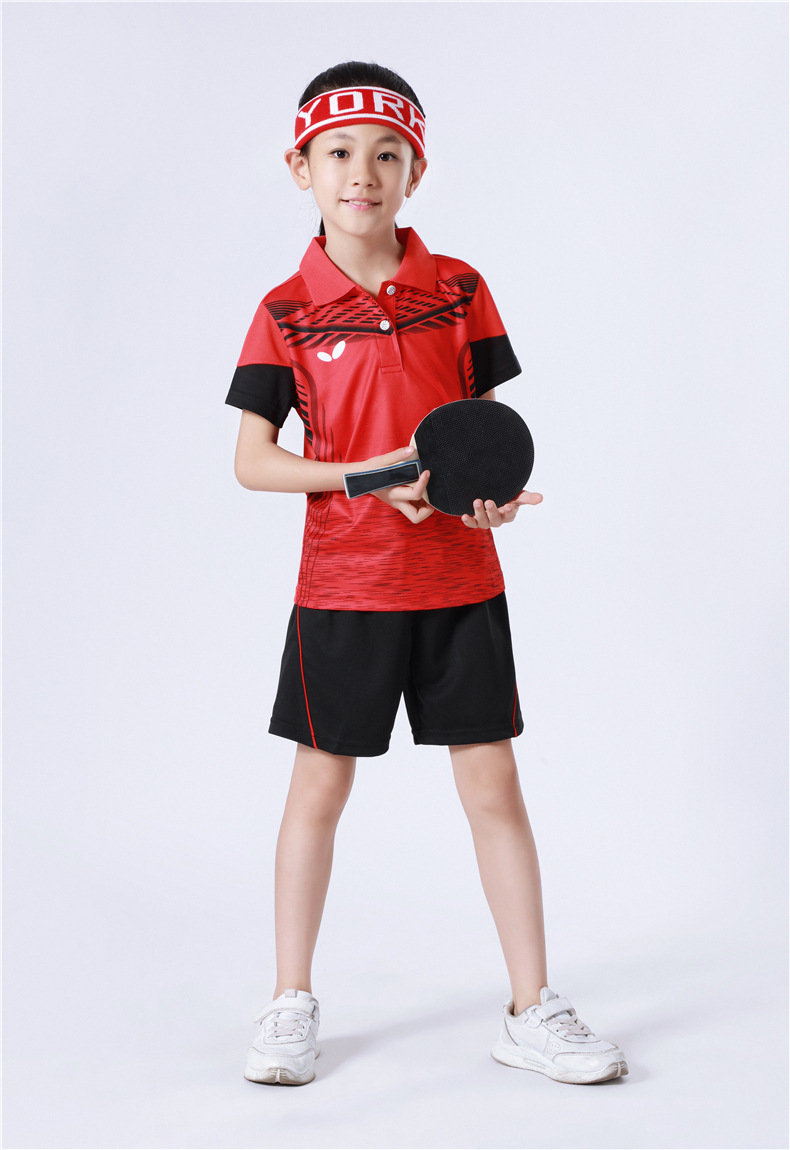 新款儿童乒乓球服套装男女童装夏季速干乒乓球比赛运动队服2131b