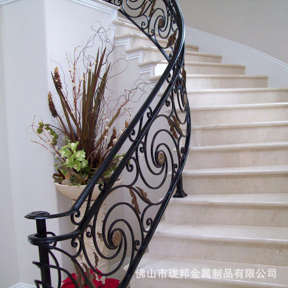 铁艺楼梯扶手 现代简约楼梯扶手安全保护栏杆楼道中式楼梯扶手