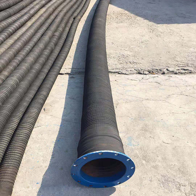 大口径排吸泥浆胶管 厂家直销法兰疏浚橡胶管耐磨抽沙管现货直批
