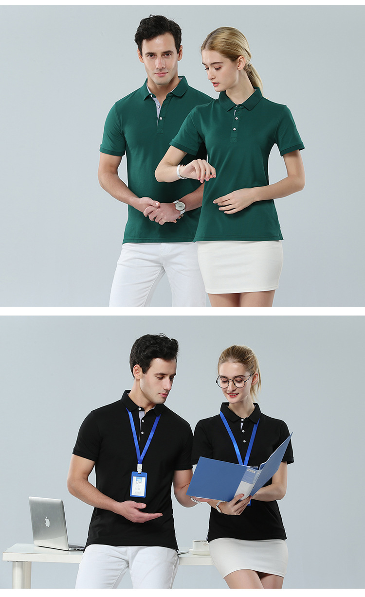 2019新款夏季短袖翻领polo广告衫定制企业工作服文化衫可印logo