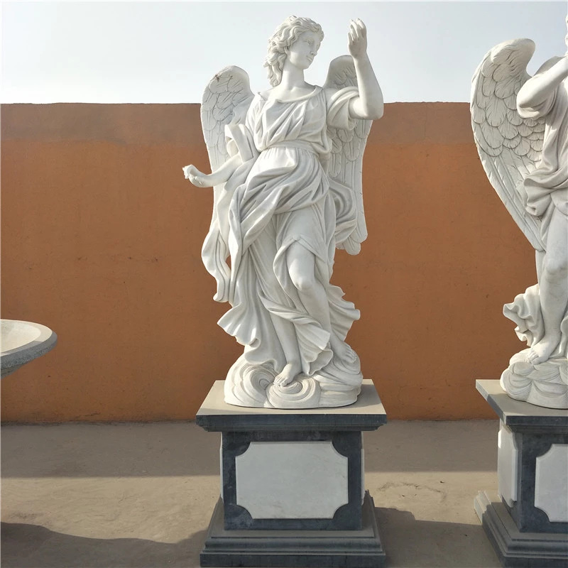 大天使雕塑欧式人物石雕汉白玉户外大型西方园林广场庭院景观摆件