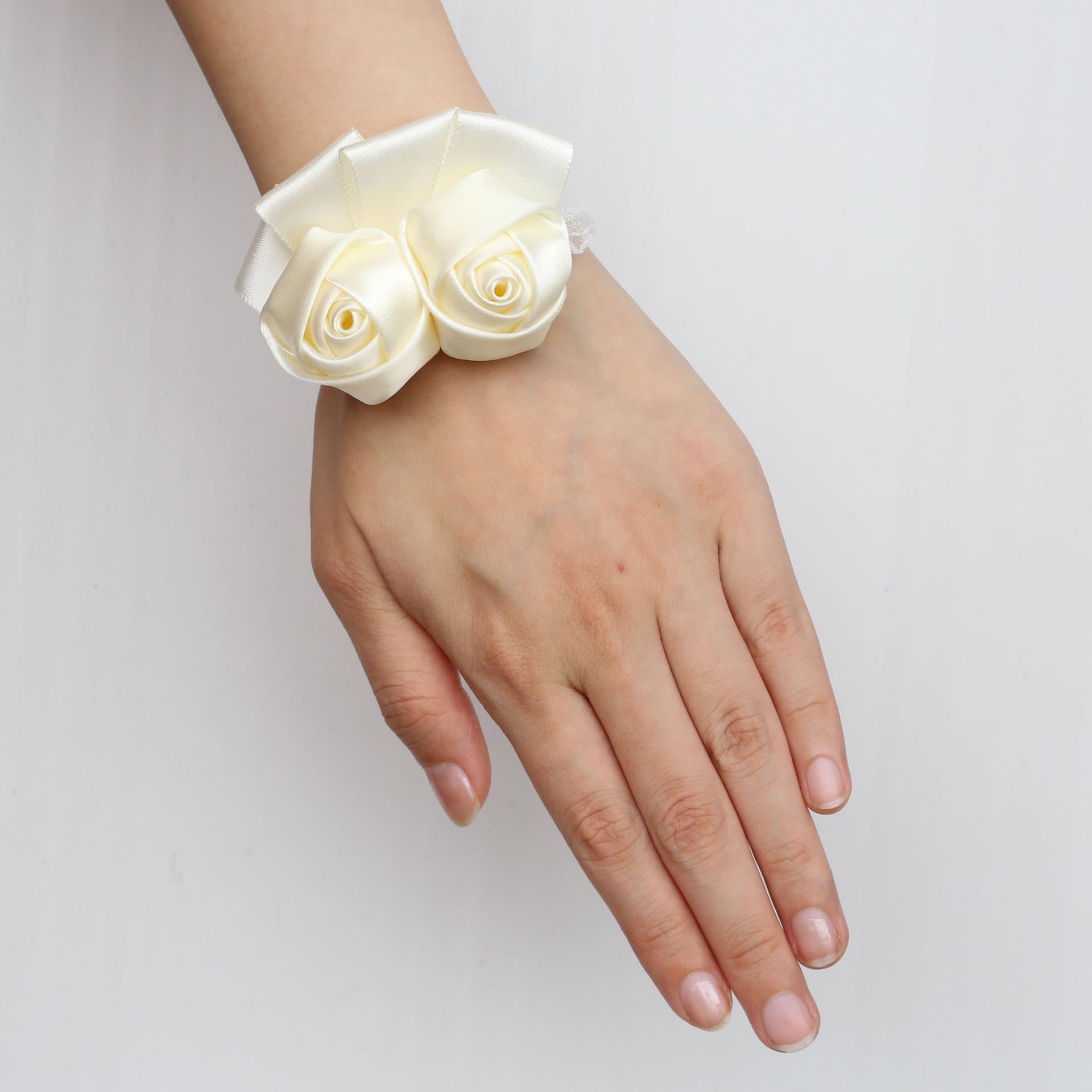 现货手腕花缎带玫瑰新娘伴娘手腕花欧美新品多色可选sw1317-j