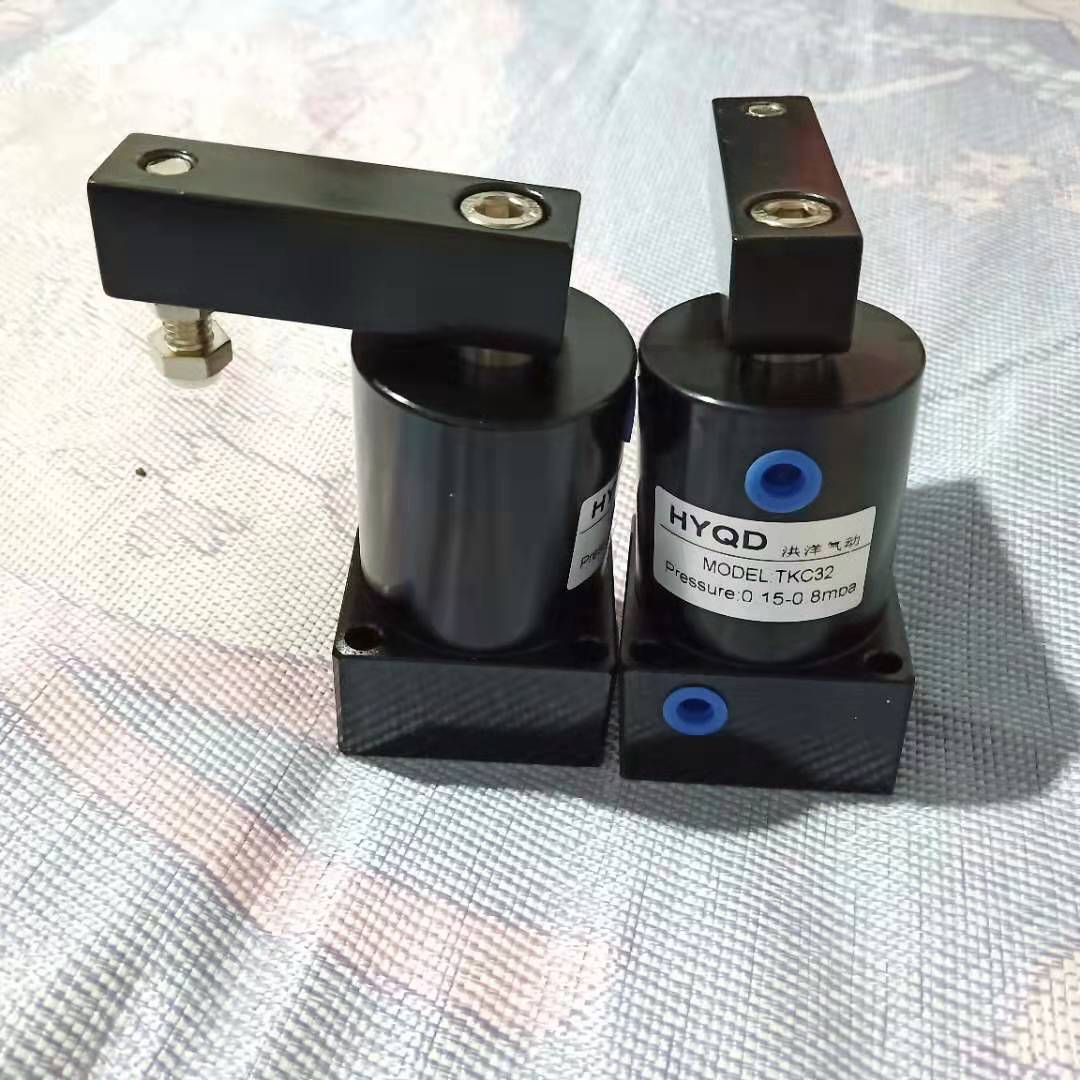 气动转角90度下压夹紧旋转气缸亚德客型tkc63-l/r