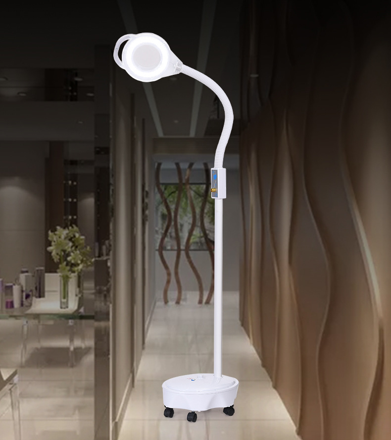 厂家批发 美容院led冷光灯放大镜带轮 美肤灯 纹绣美睫美甲落地灯