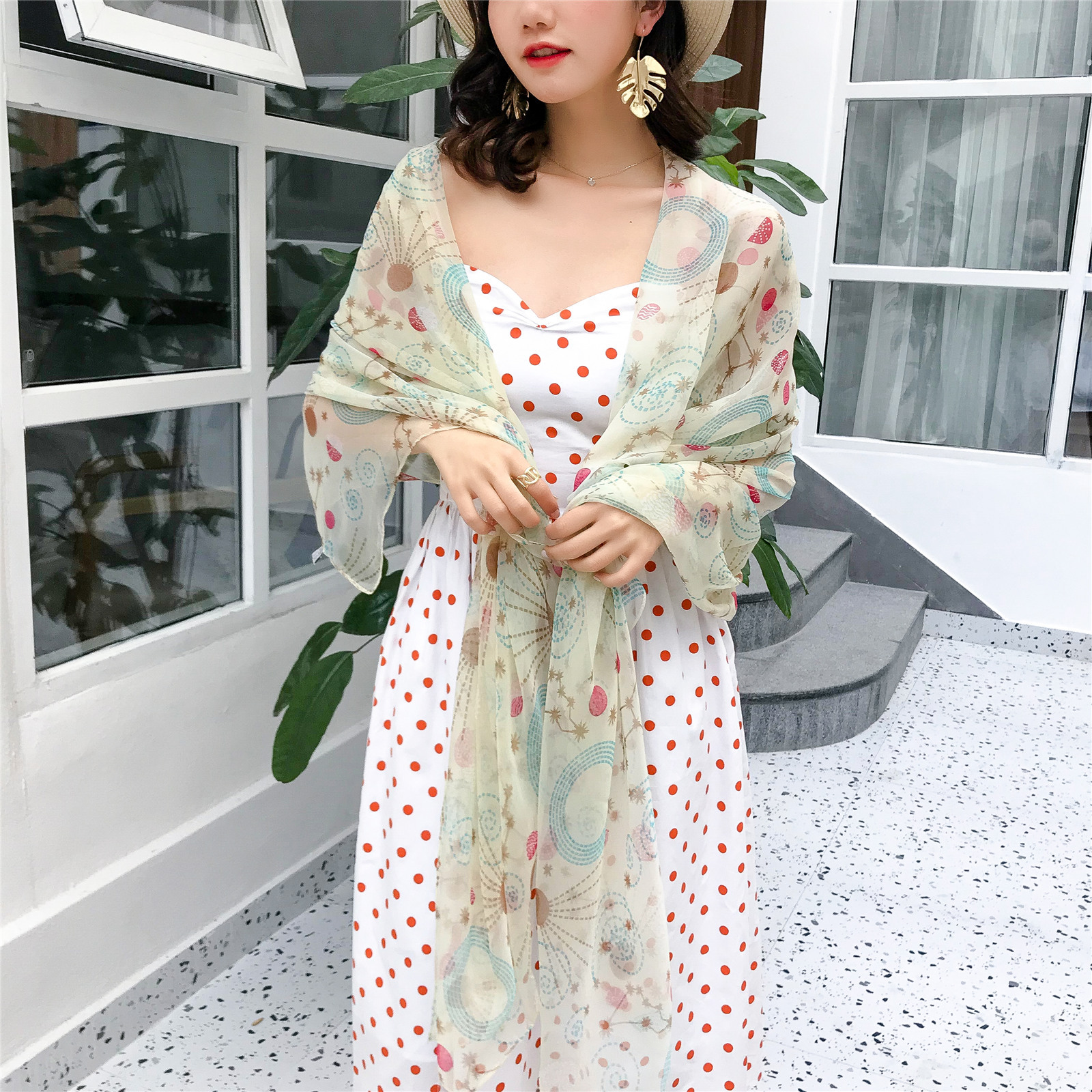 沙滩巾超大夏防晒雪纺丝巾女薄款多功能防晒纱巾2019杭州丝绸围巾