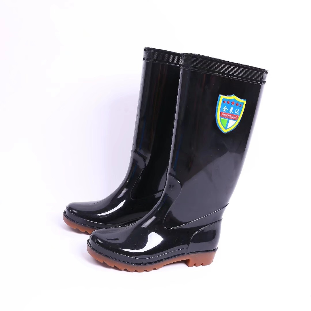 厂家直销金晨高筒黑布工矿雨靴耐磨防滑劳保雨鞋pvc牛筋雨鞋