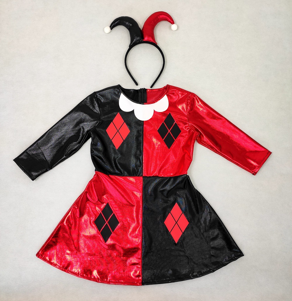猛禽特攻队 小丑女哈莉奎茵 裙子2件套 万圣节儿童演出cosplay服