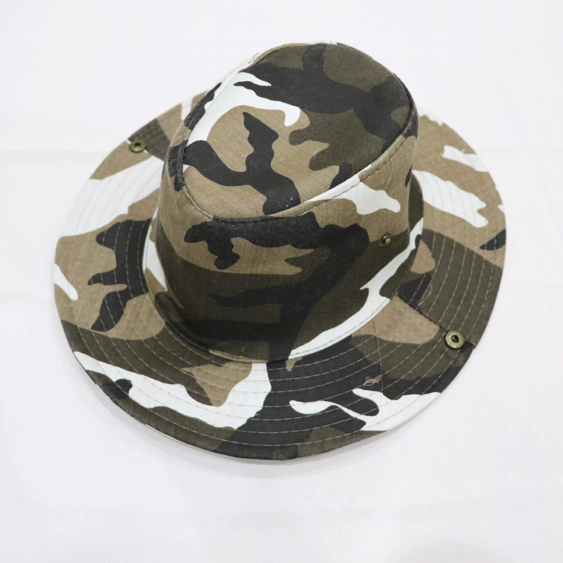 外贸尾单迷彩渔夫帽清仓处理军绿帽