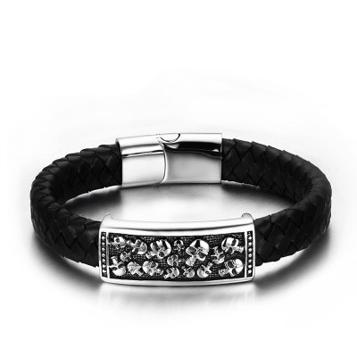 速卖通货源 新款树叶皮革手链女复古金属叶子pu简约单圈手镯配饰这款