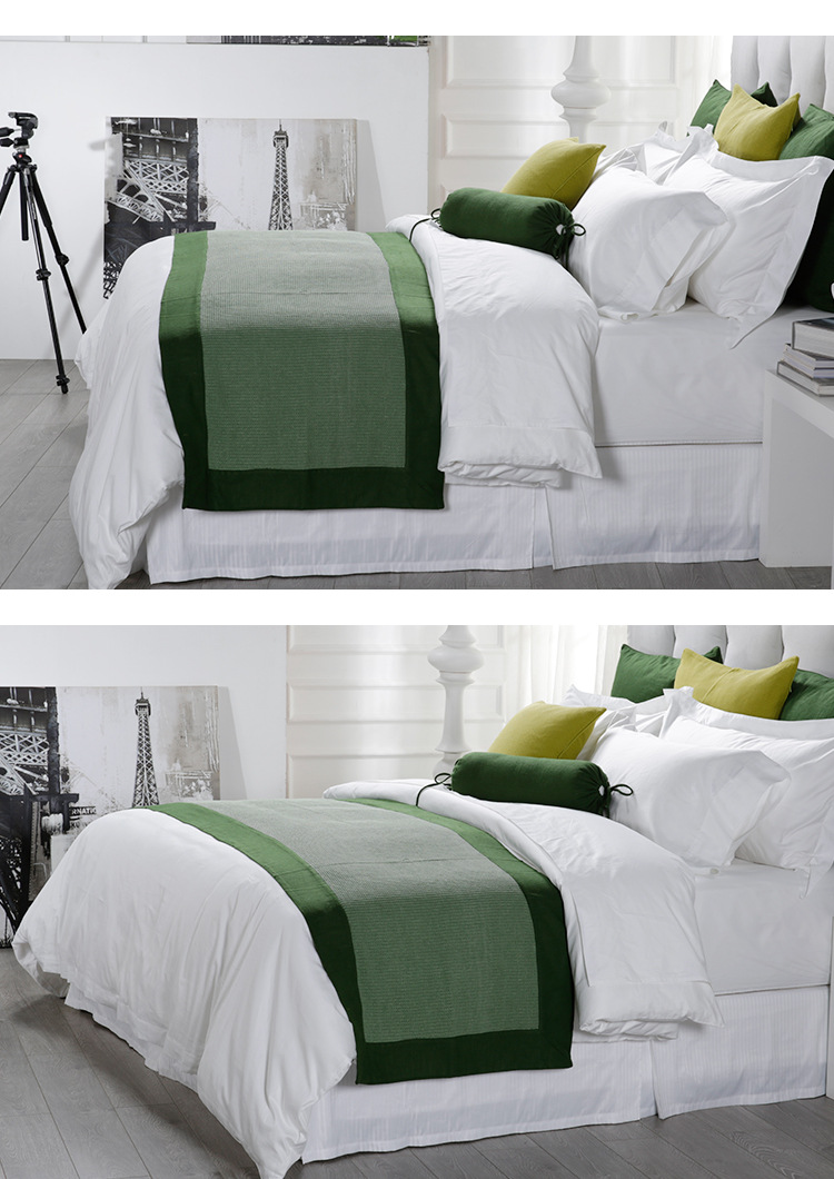 依莱雅个性时尚主题民宿纯色床旗 五星级酒店特色床尾巾生产厂家