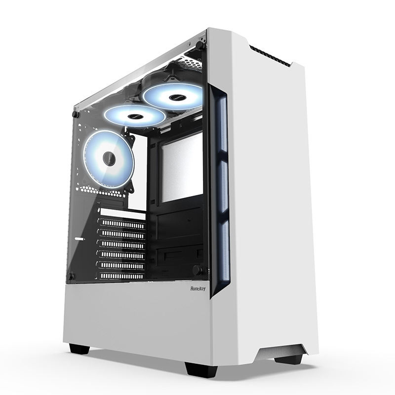 航嘉gx580h 台式机箱电源风扇套装游戏水冷atx板玻璃机箱侧透背线