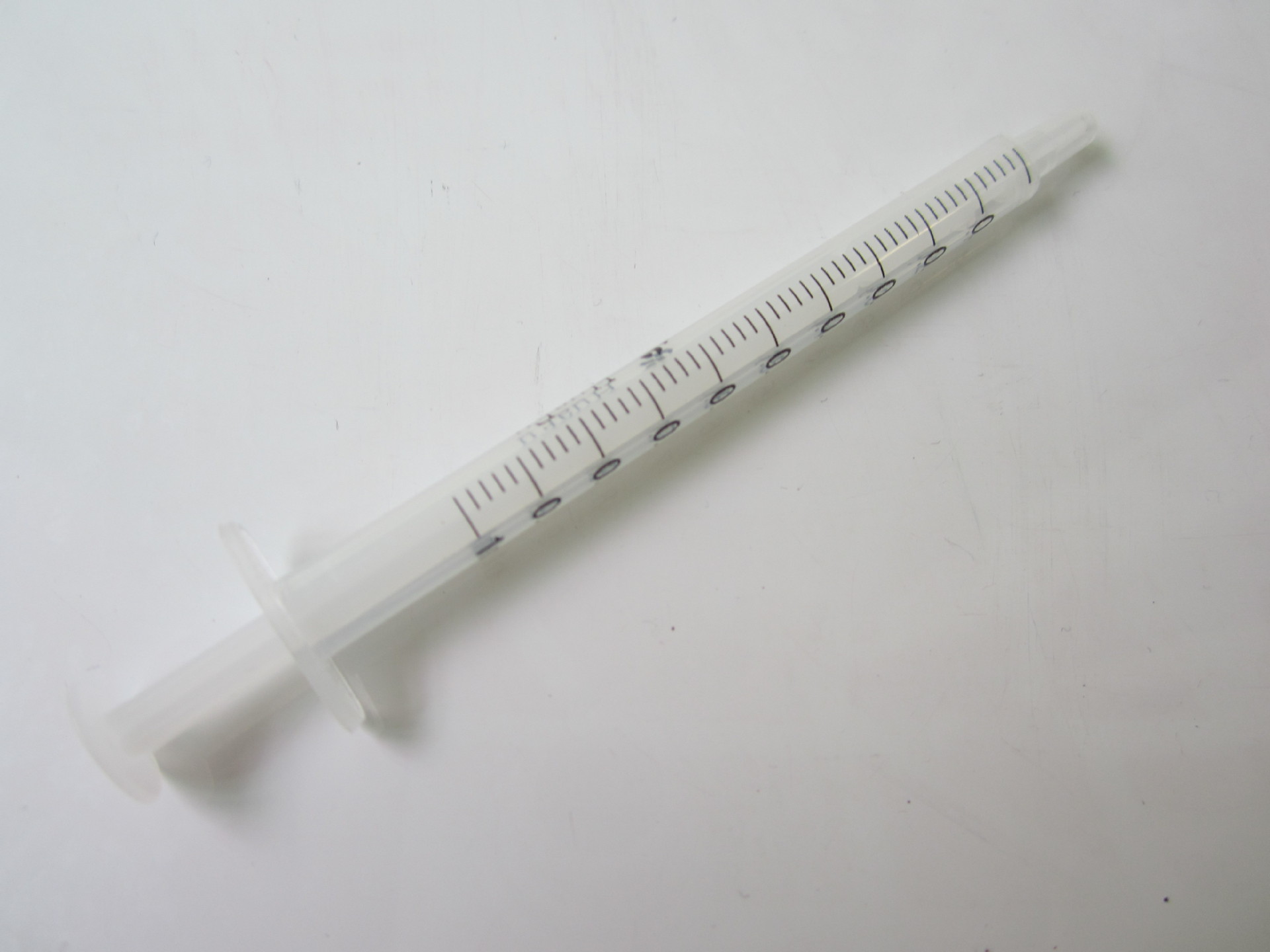 1ml二件式无活塞胶塞毫升cc直口插口luerslip注射器针筒助推器