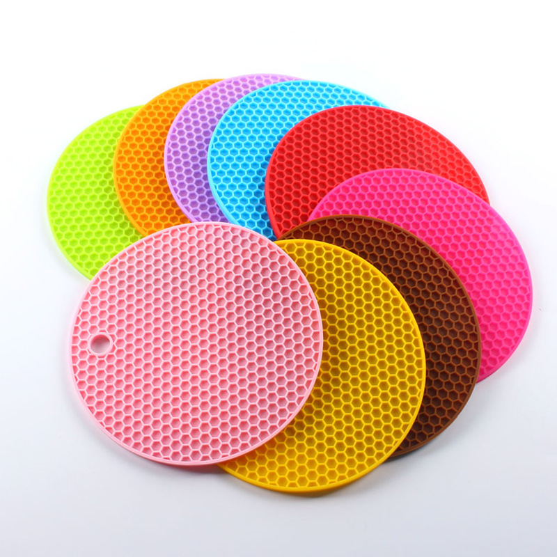 小号彩色硅胶隔热垫圆形餐桌垫蜂窝硅胶垫防烫防滑垫批发质量保障