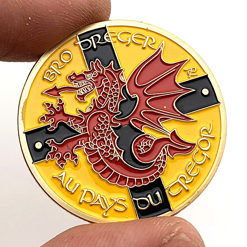 代发 定制飞龙徽章镀金纪念章 收藏工艺定制logo金币硬币纪念币