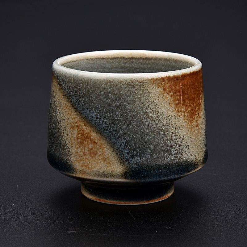景德镇柴烧杯纯手工品茗杯柴烧草木灰中式杯自然落灰瓷杯主人杯