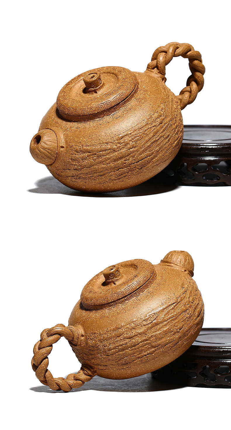 李海燕创意紫砂壶批发手工回纹竹编供春壶原矿段泥雨中砂