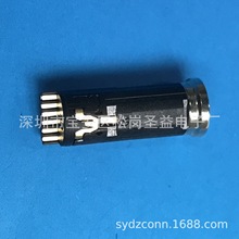 注塑型/苹果3.5mm音频耳机插座/接口 6.5mm铜头黑胶6针单排焊线式