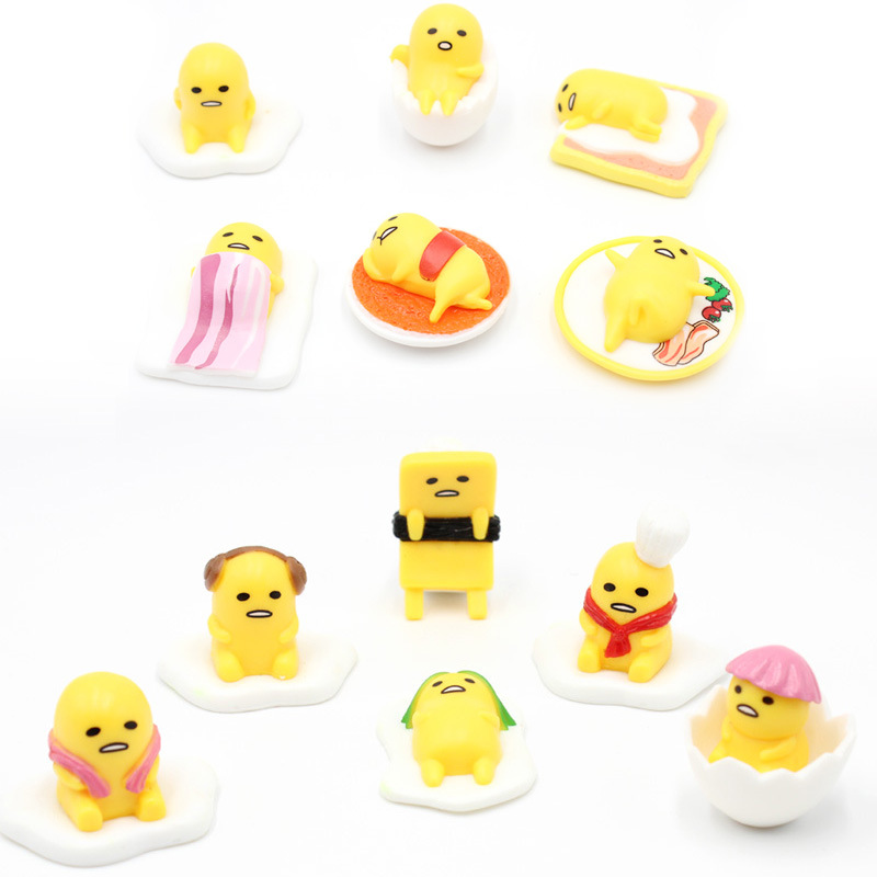 日本sanrio gudetama 懒蛋君 1代 2代6款蛋黄哥 透明袋装摆件