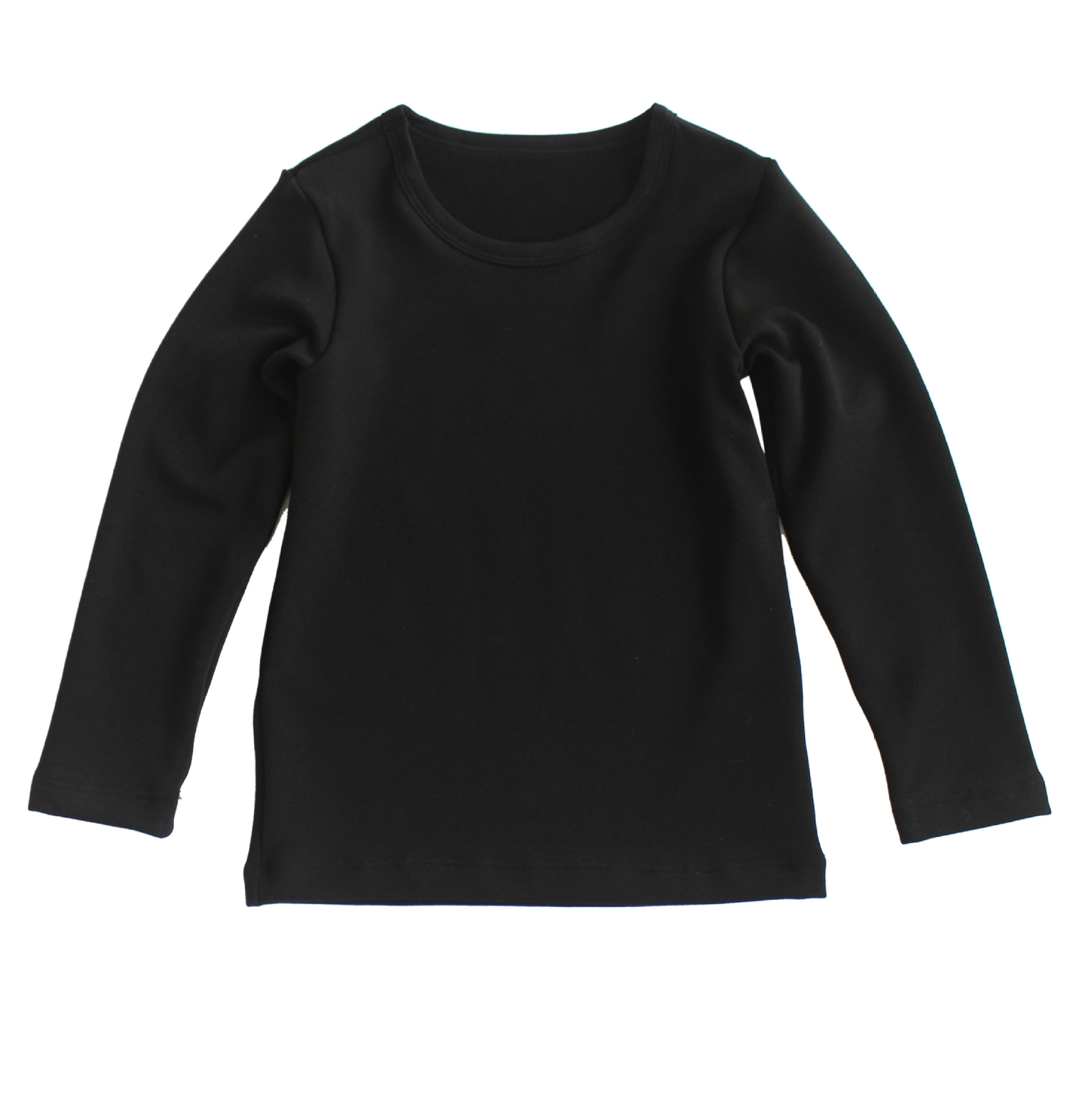 儿童秋冬保暖修身内衣打底衫色拉姆纯黑色上衣一件代发批发价