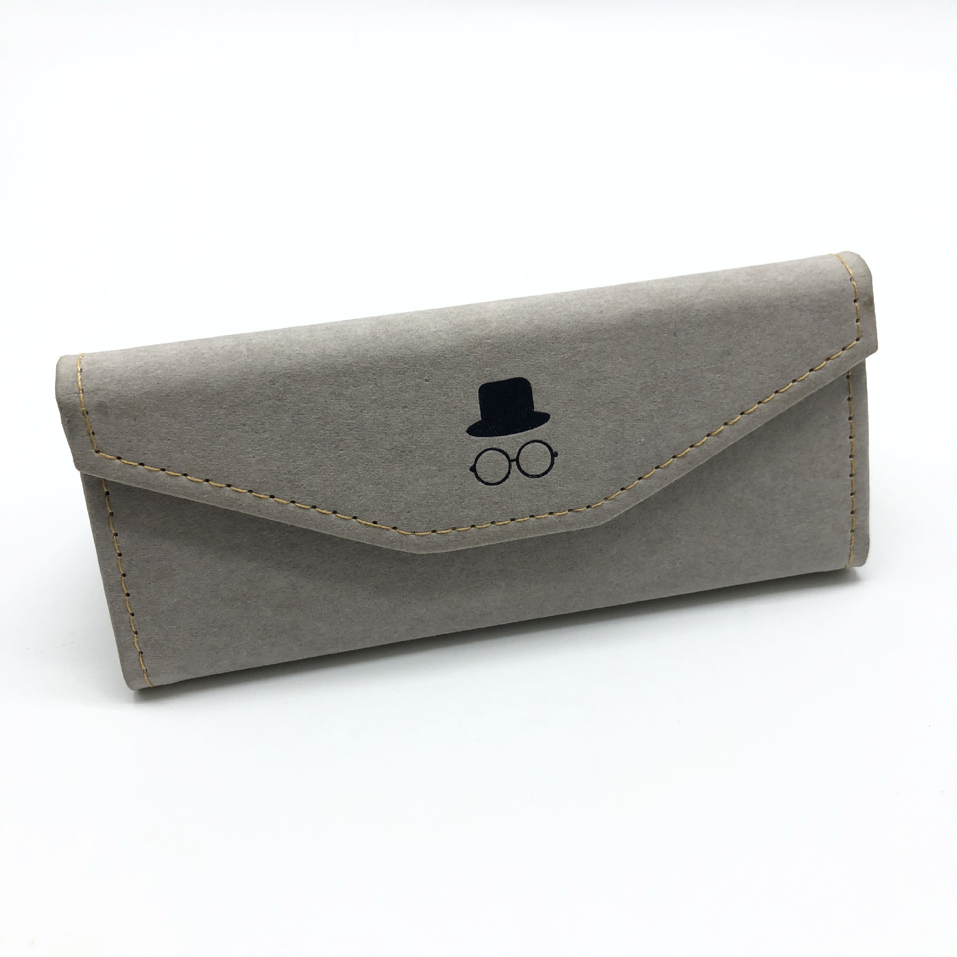 牛皮纸三角形可折叠眼镜盒太阳镜盒光学钱包眼镜盒现货可印店名