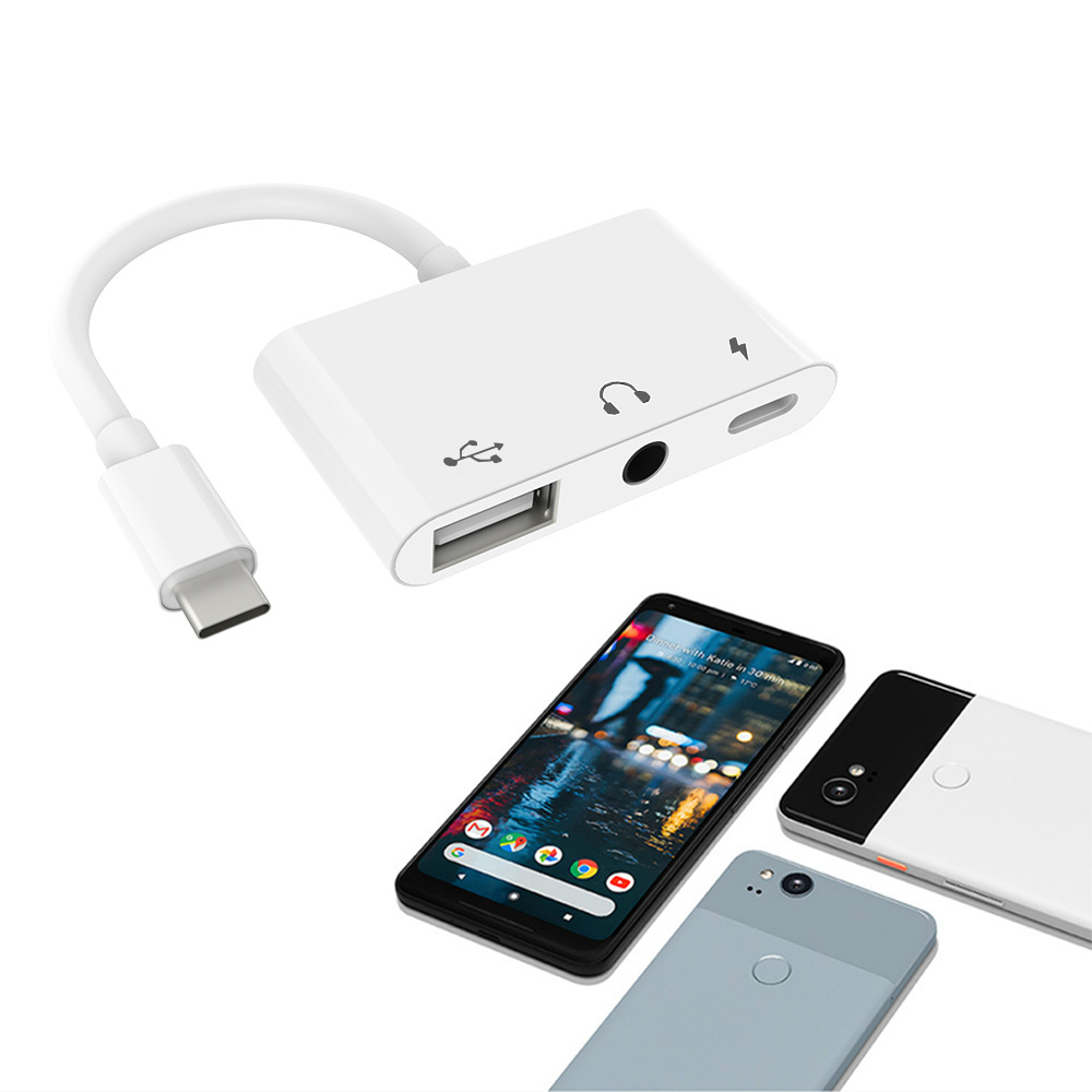 适用华为ipad type c 手机otg转接头三合一相机套件转usb3读卡器