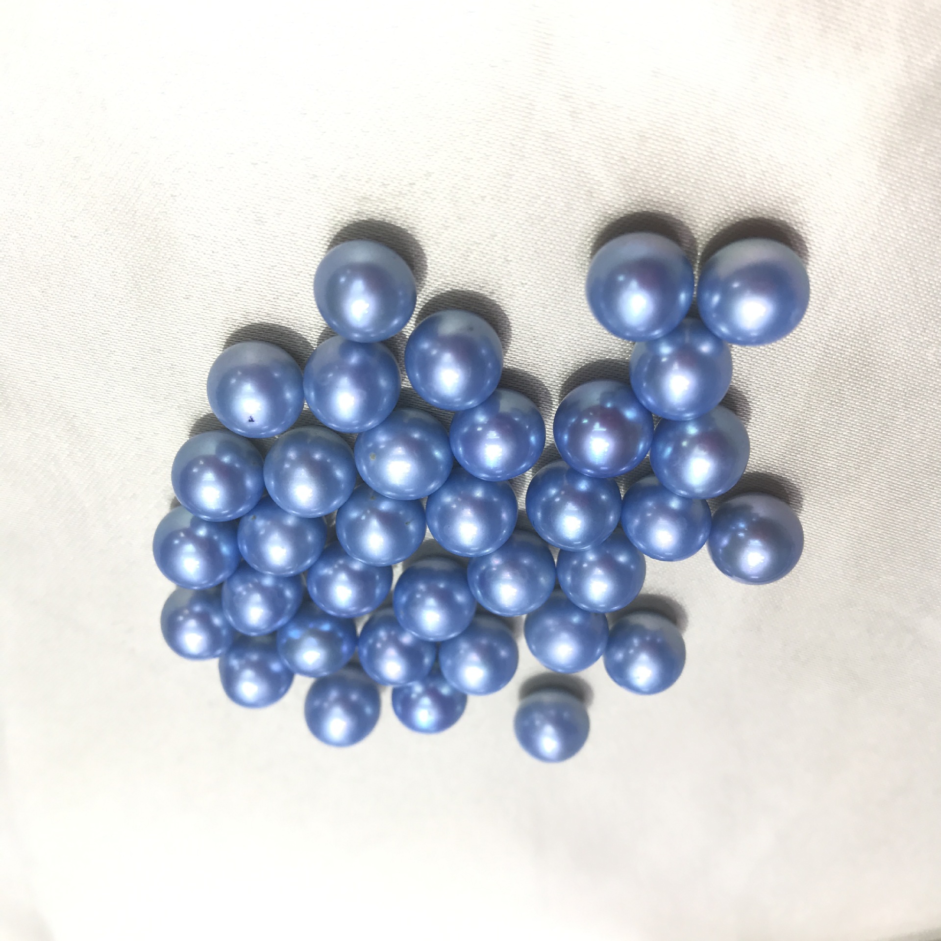 淡水真多麻 天然珍珠裸珠批发 天空蓝珍珠 diy手工材料