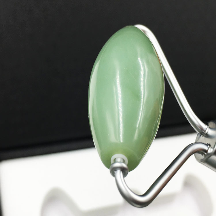 厂家直供 天然玉石滚轮美容器 按摩器 双头玉滚轮面部按摩器