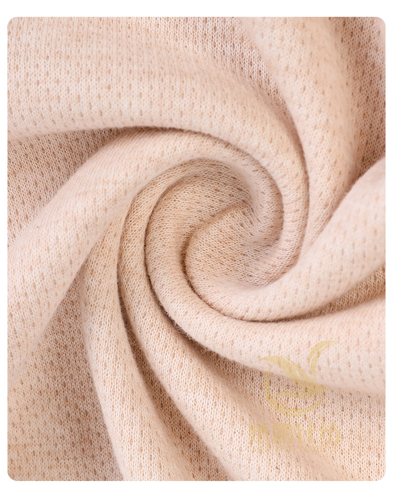 现货彩棉网孔面料 双色横条纹鸟眼彩棉布 婴童背心连体衣网眼面料