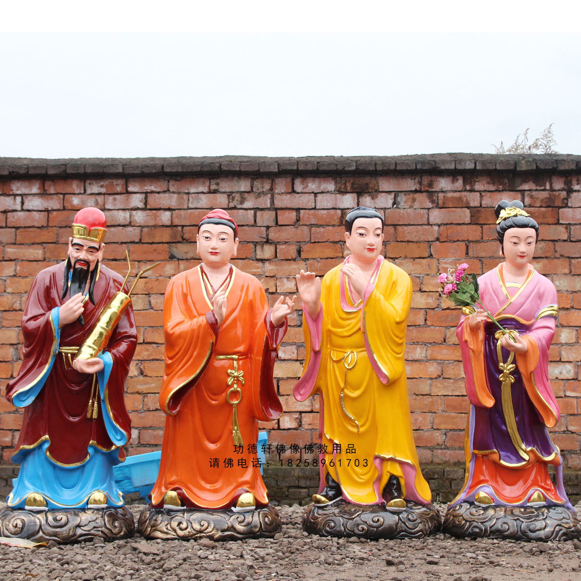 八仙过海神像1.1米铁拐李何仙姑吕洞宾树脂玻璃钢佛像神像