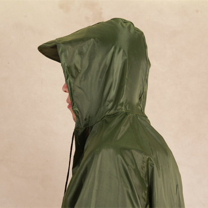 厂家批发创意 pvc连体雨衣成人户外长款全身雨衣雨披军绿色长风衣