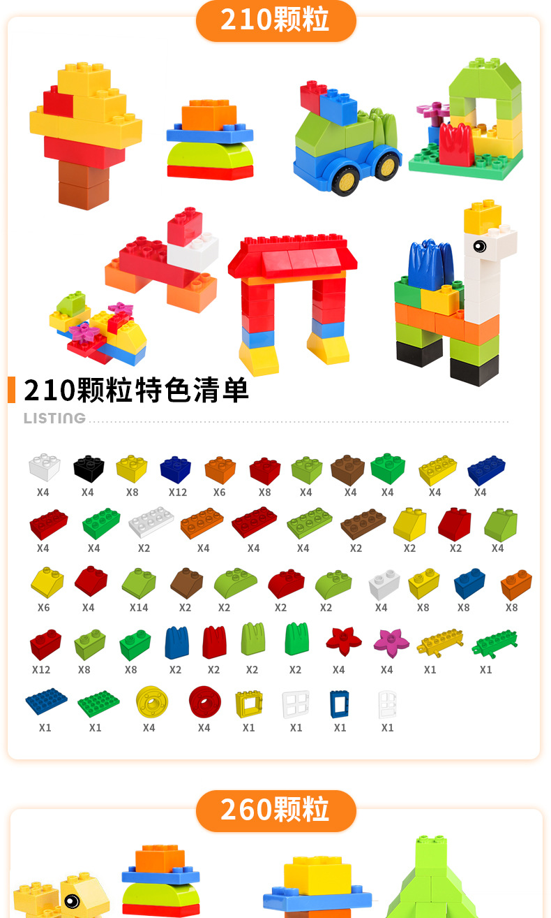 倍奇大颗粒散件积木玩具兼容乐高大颗粒拼装积木男孩益智拼装玩具