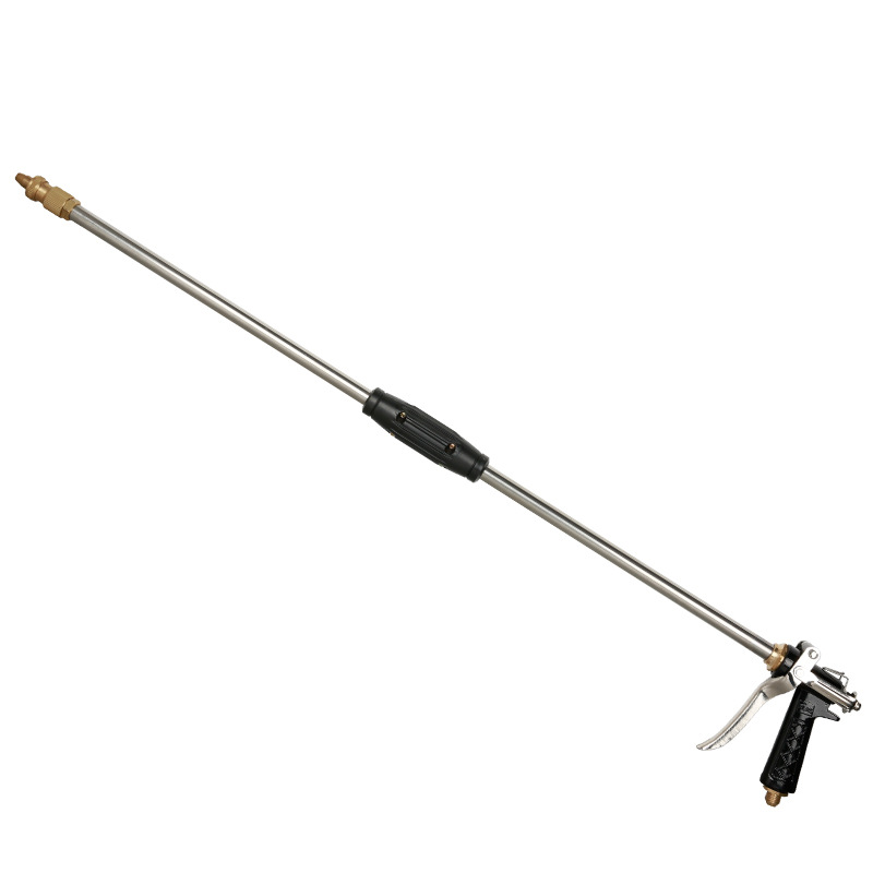 家用洗车水枪加长85公分金属清洗枪头 直线伞状可调节雾化喷枪头