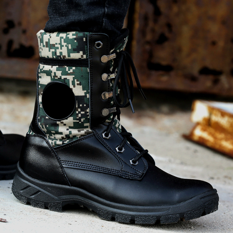 二炮作战靴老式军靴战术靴轻底钢头钢底火箭靴正品配发方头