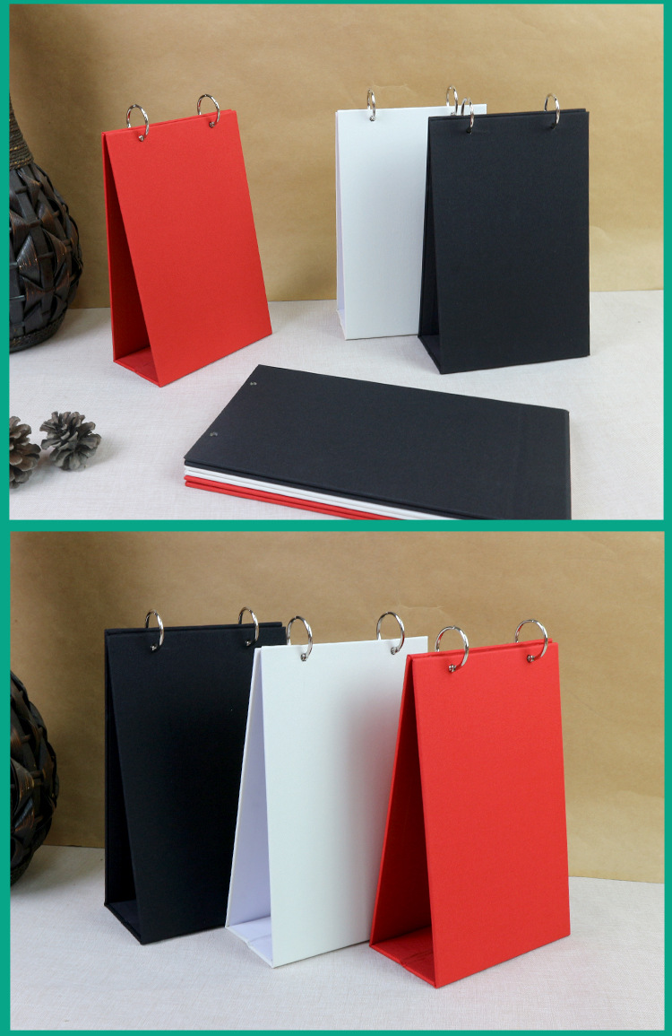 8寸台历架子底座日历架diy定制个性创意简约加厚麻布展示架