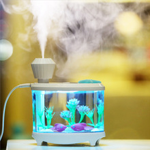 鱼缸空气迷你加湿器USB便携式桌面补水仪喷雾器大容量夜灯加湿器
