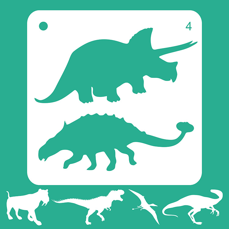 亚马逊跨境学生手账镂空画板 创意diy恐龙曼陀罗镂空辅助绘画模