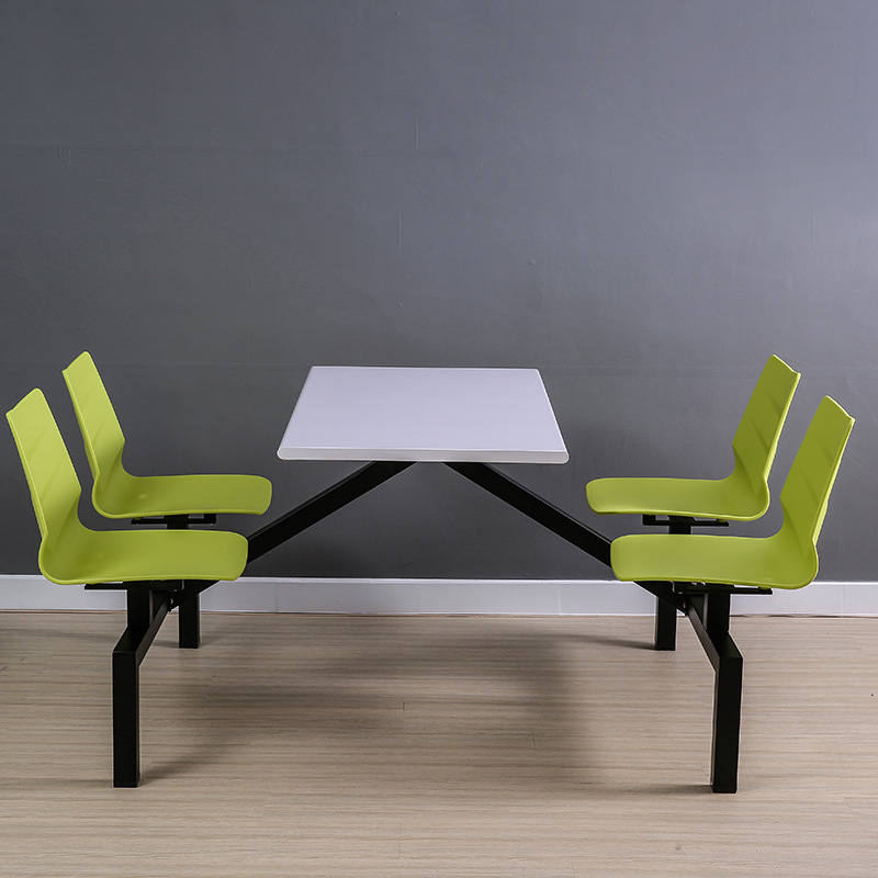 连体餐桌椅【sp-rt680】学校公司食堂餐厅桌椅组合 美食城连体桌