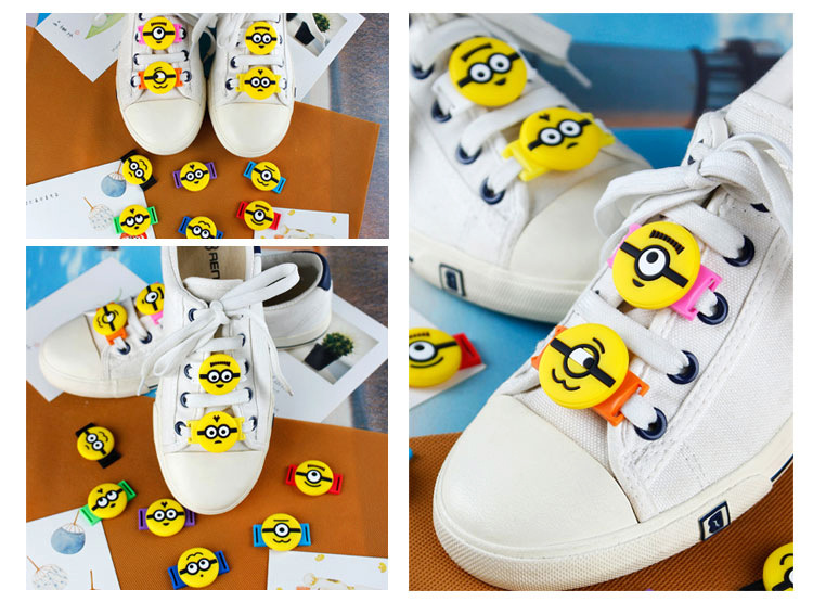 微笑惊讶表情卡通鞋配件 运动鞋小白鞋装饰pvc软胶鞋带