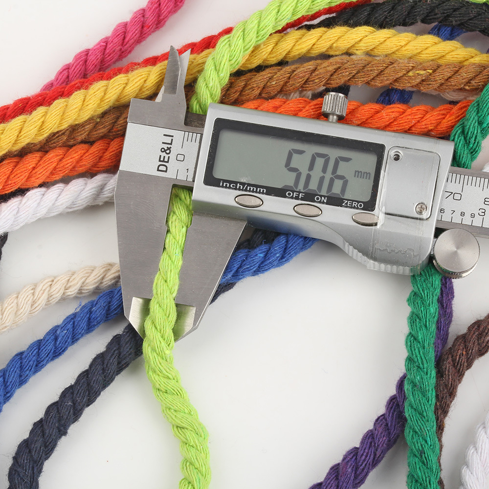 幼儿园手工diy编织绳 5mm粗彩色棉绳 5毫米粗三股彩色棉绳 13款色