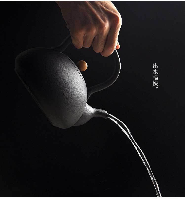 仟古堂茶壶台湾茶具竹提梁吊壶煮水煮茶明火建窑电陶炉专用陶瓷壶