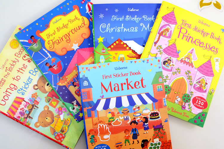 usborne英文儿童英语贴纸书情景粘贴画 宝宝认知多场景游戏贴纸书
