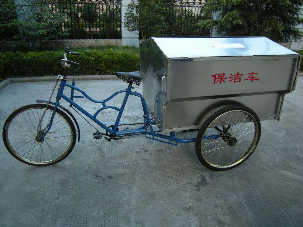 厂家直销人力三轮保洁车不锈钢三轮垃圾车 400l