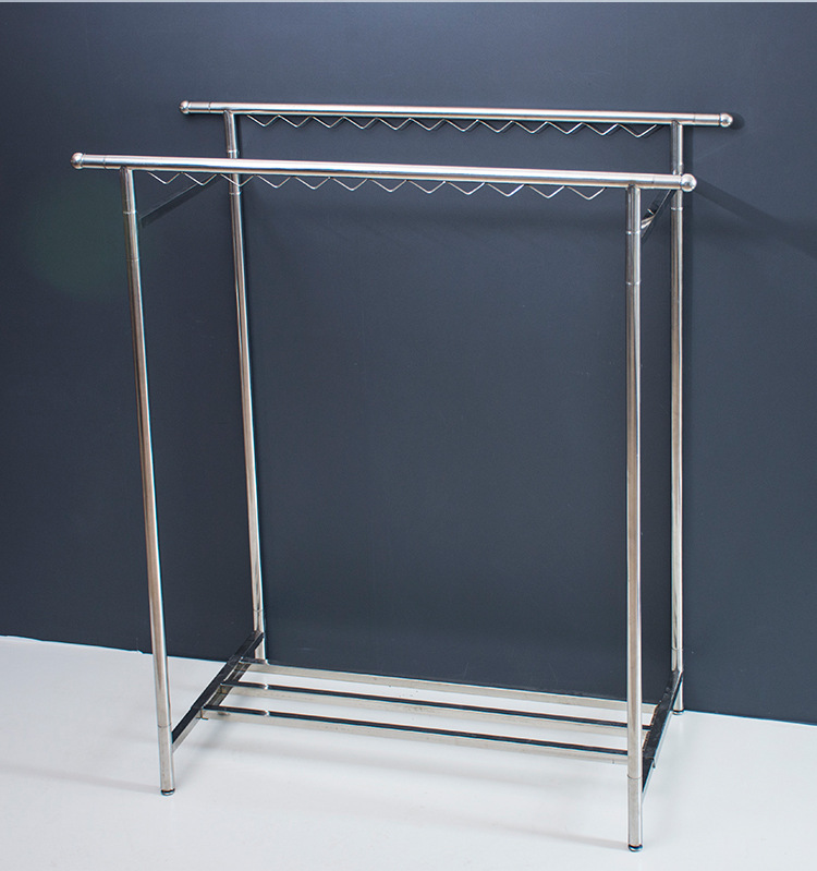 伸缩晾衣架不锈钢落地晒衣架单杆式挂衣架凉衣杆卧室阳台衣服架子