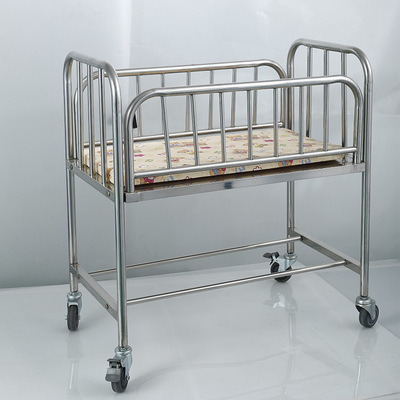 婷晖医用家用月子中心妇产科可移动式不锈钢婴儿床宝宝床新生儿床