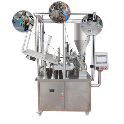 上海申虎包装牙膏食品厂生产线三色 灌装封尾机