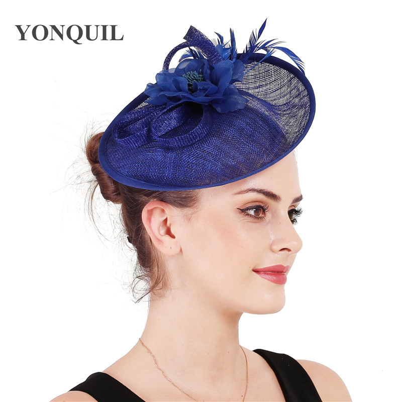 菲律宾亚麻礼帽精品手工制作头饰欧美风复古新娘发饰羽毛头饰