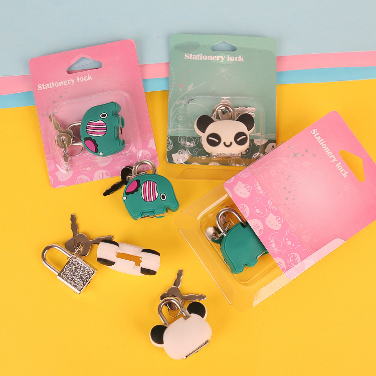 Creative Fashion Super Cute Notebook Lock Cartoon Metal Mini Silicone Small Lock Luggage Pvc Flexible Glue Padlock