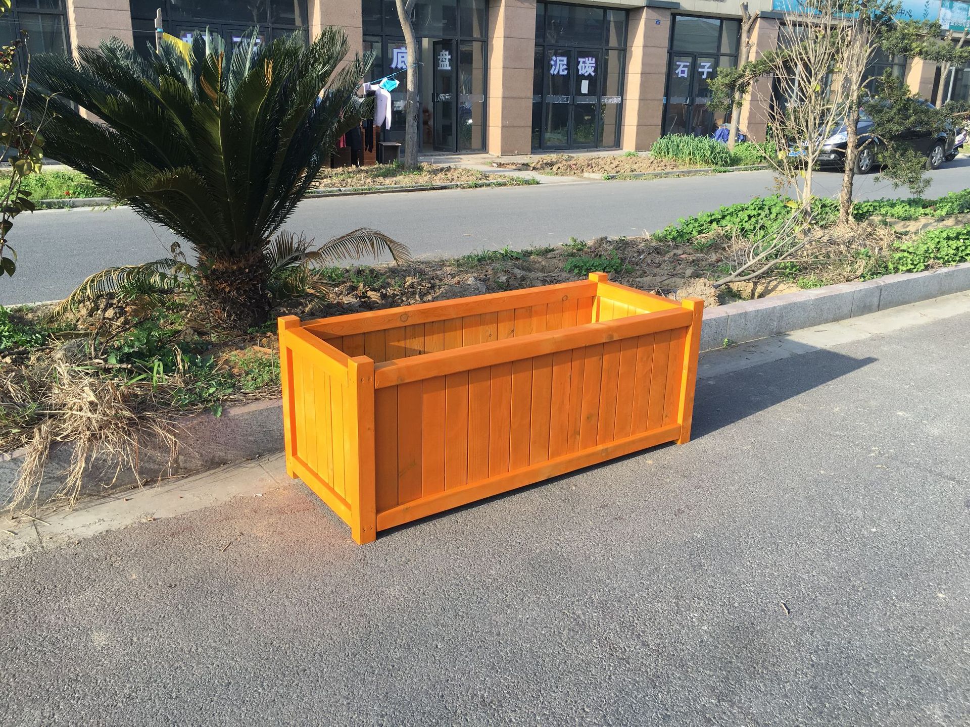 防腐木花箱定做市政碳化木花盆花槽木花盆户外花架花车绿植种植箱